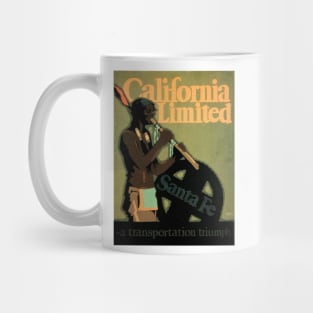 Visit American Indian Natives California Limited Santa Fe Vintage Railway Travel Mug